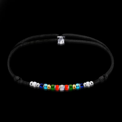 Bracelet perle Arlequin Murano cordon